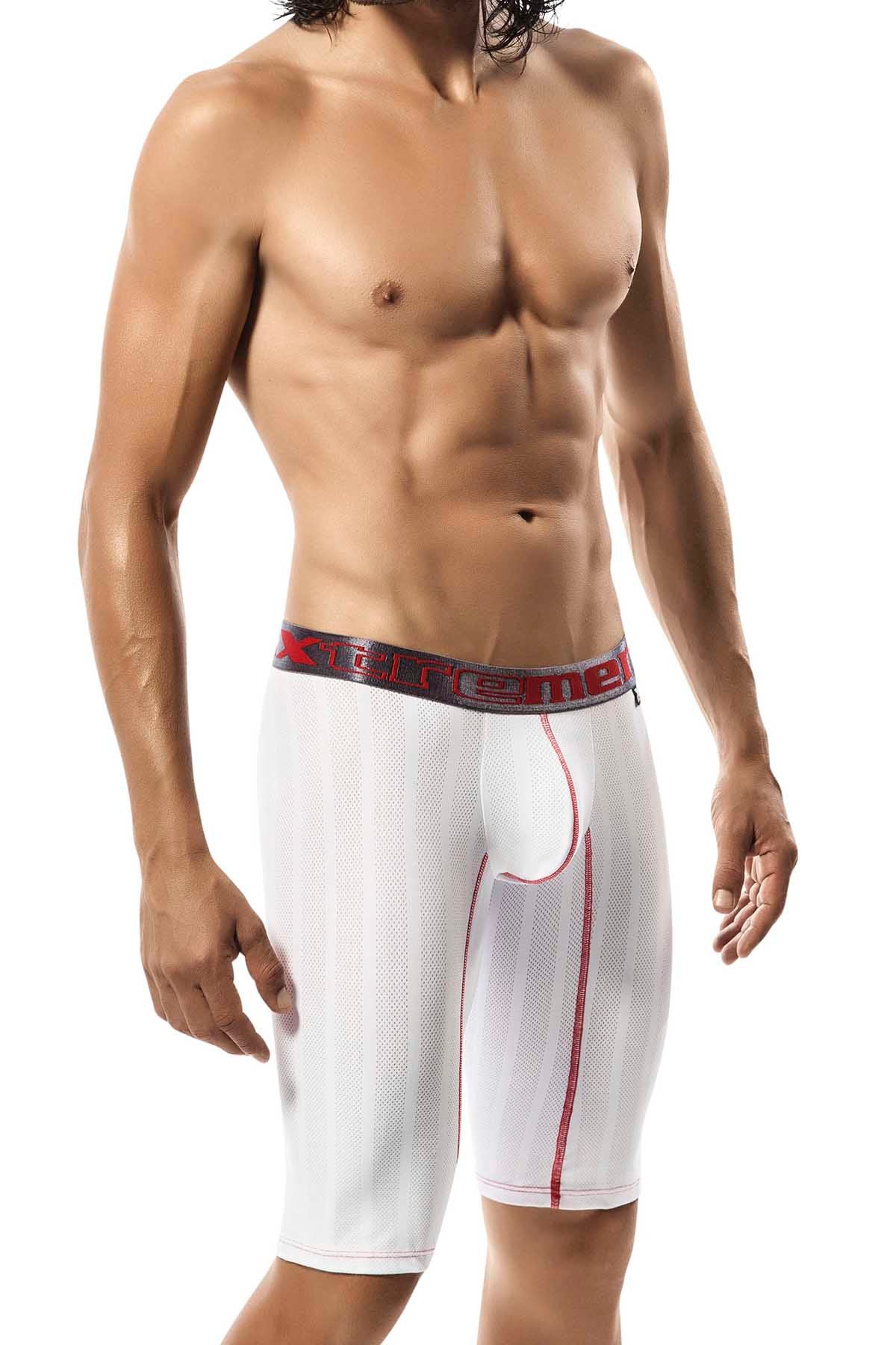 XTREMEN White/Red Microfiber Long-Boxer