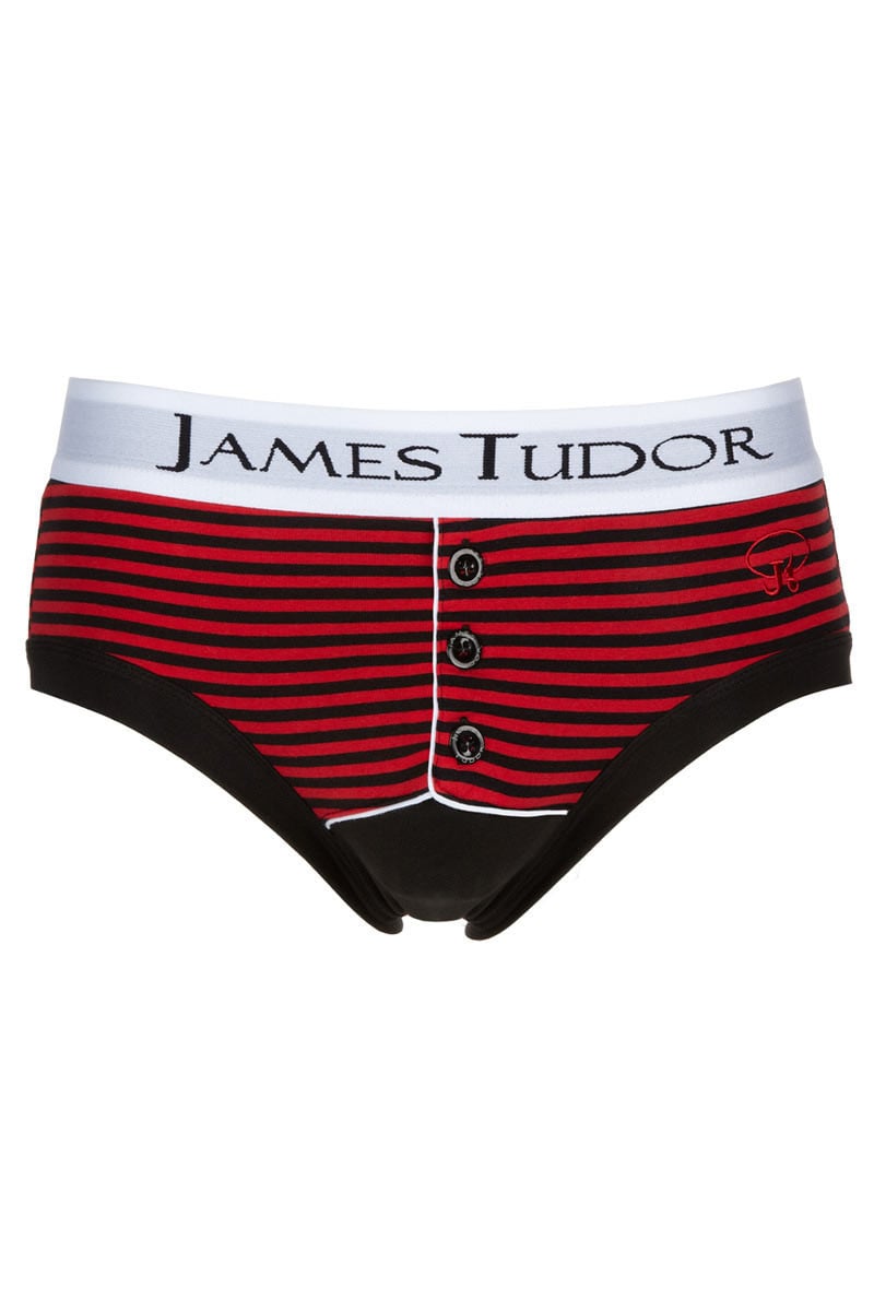 James Tudor Red & Black Stripe Regal Brief