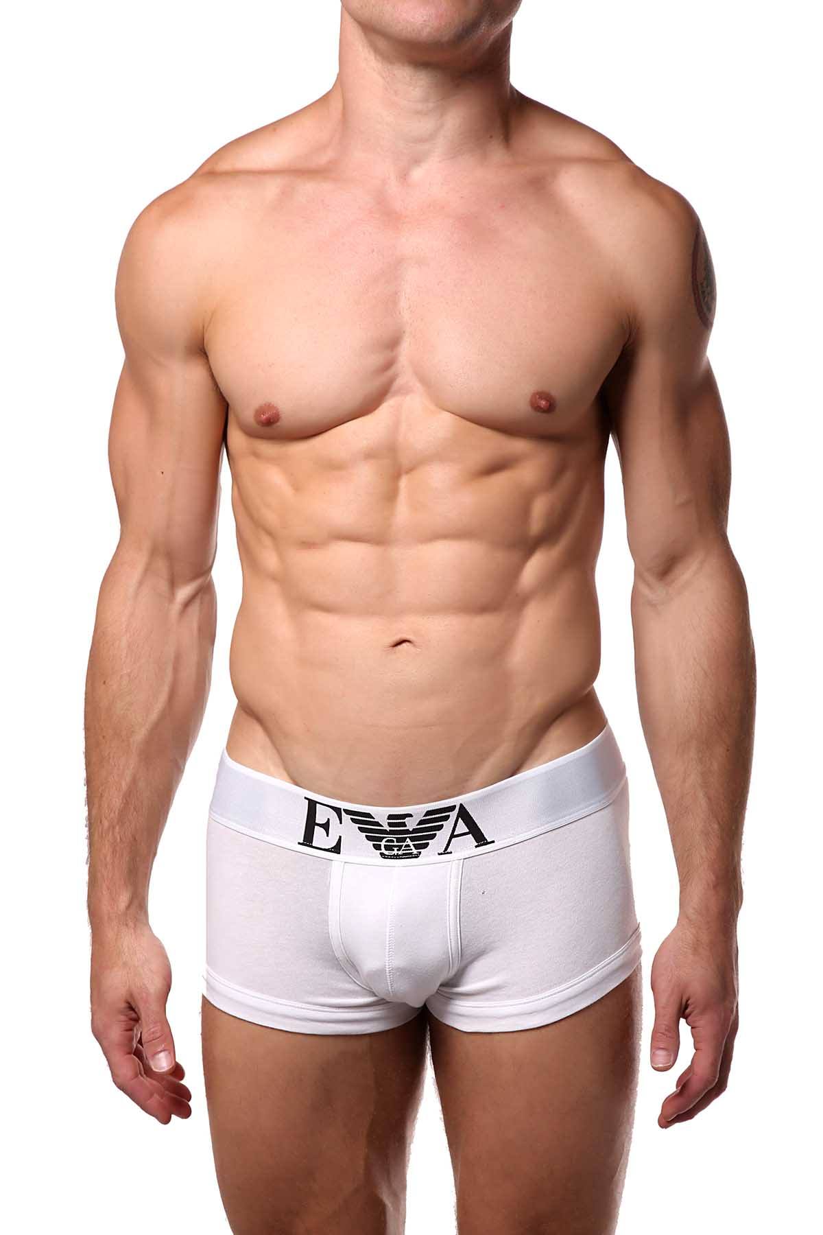 Emporio Armani White Stretch Cotton Hip Brief