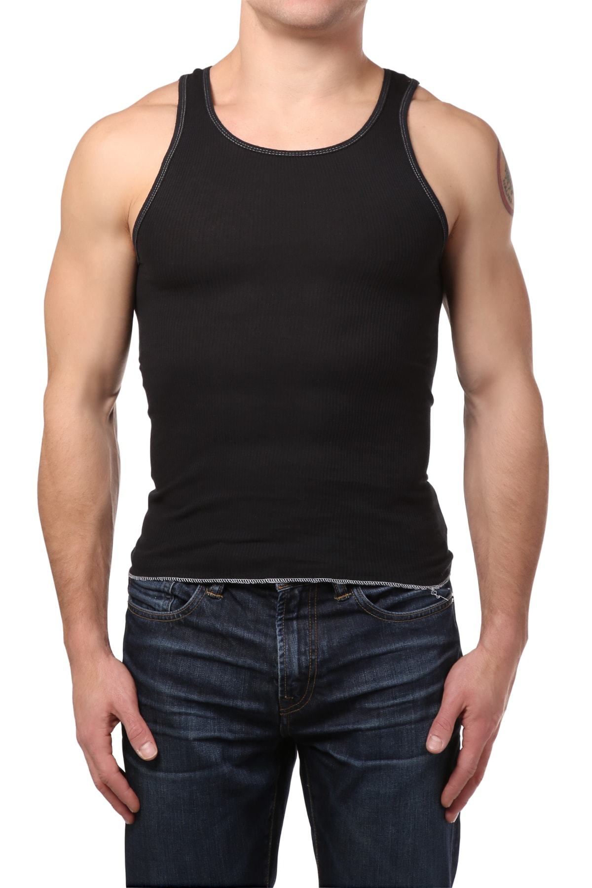 Y.M.L.A. Black Ribbed Tank