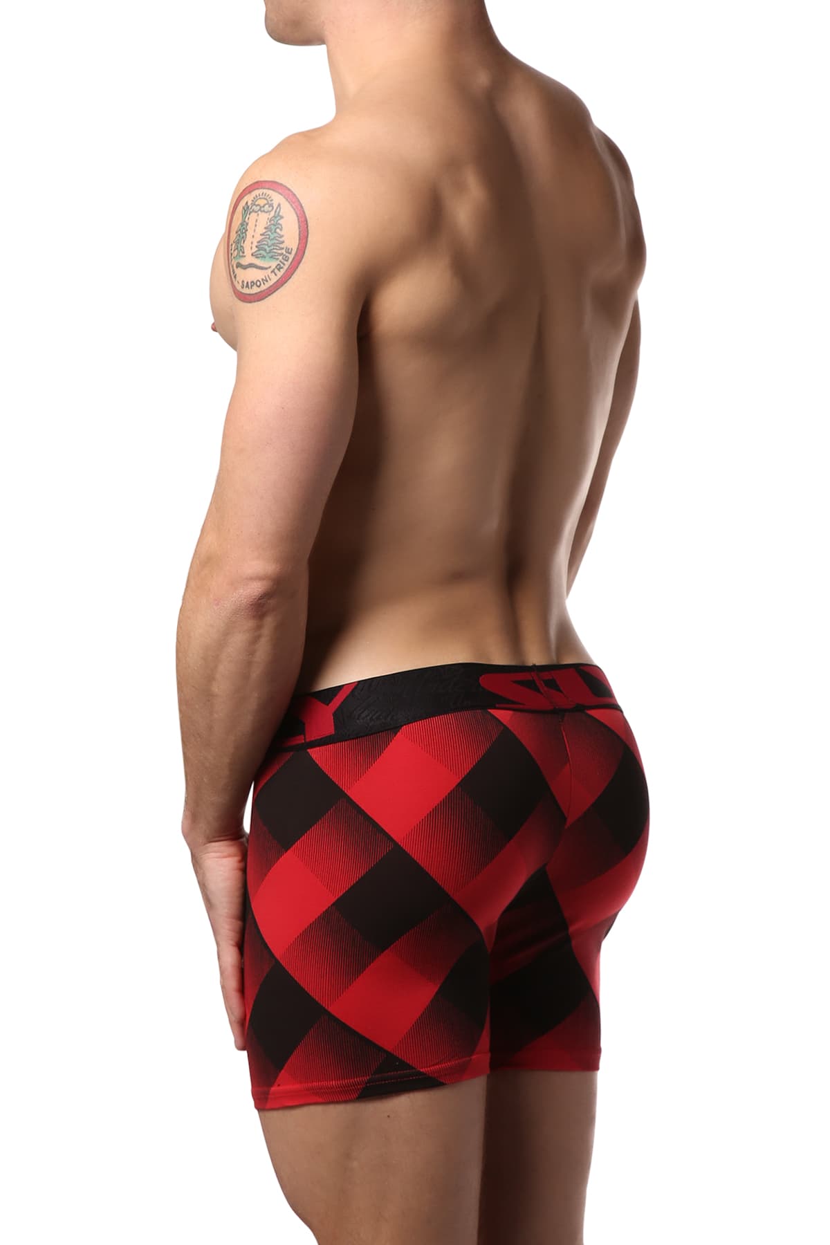 Sly Red & Black Lumber Jack Boxer Brief