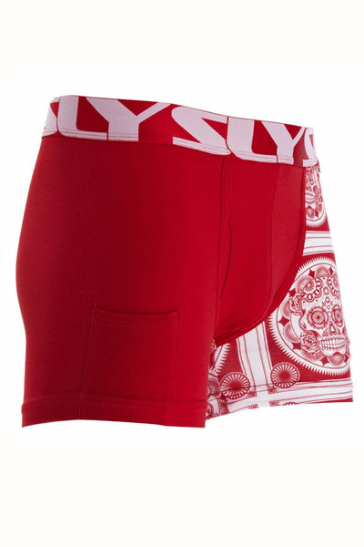 Sly Red Sugar Skull Boxer Brief