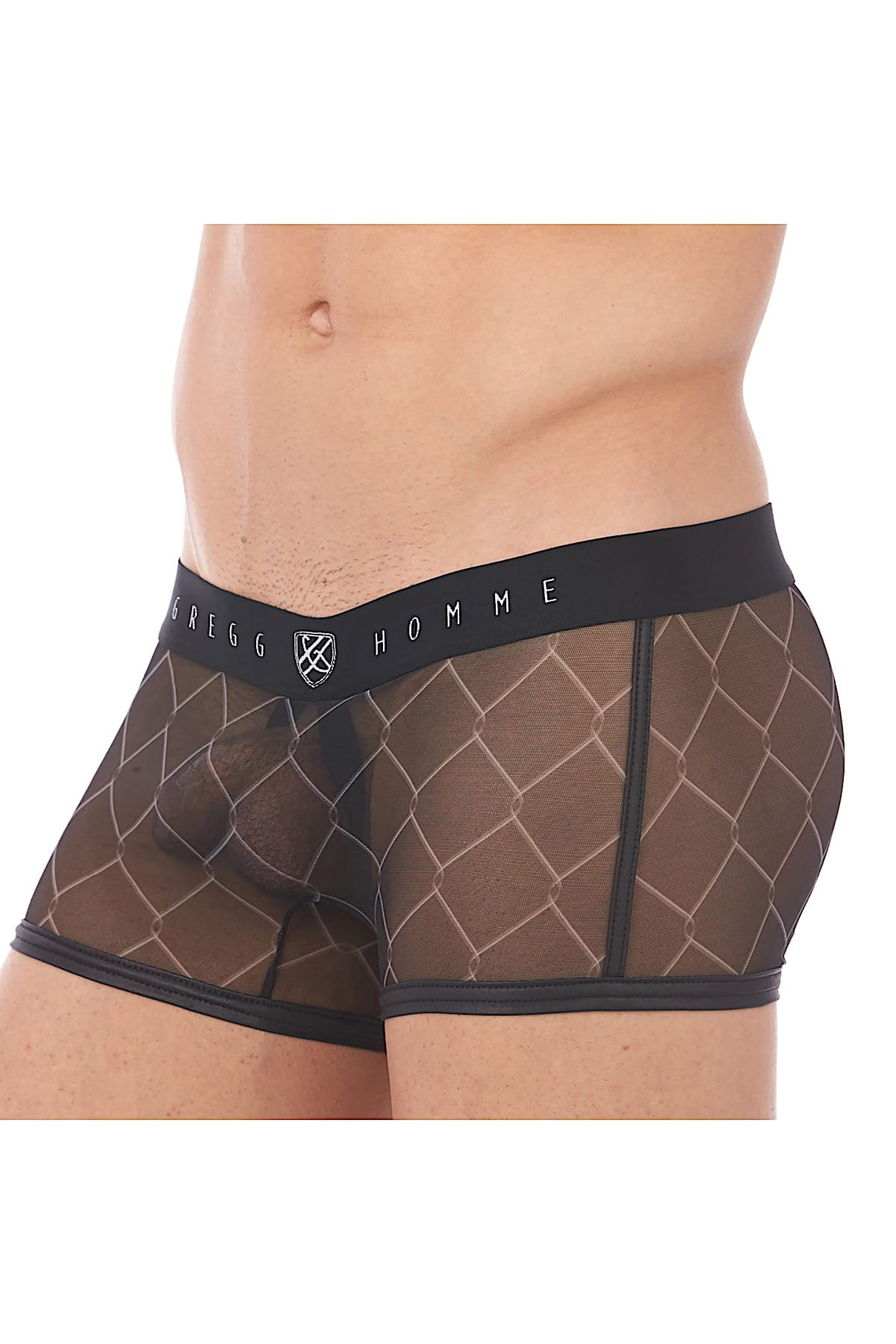 Gregg Homme Black Wired Mesh C-Ring Boxer Brief